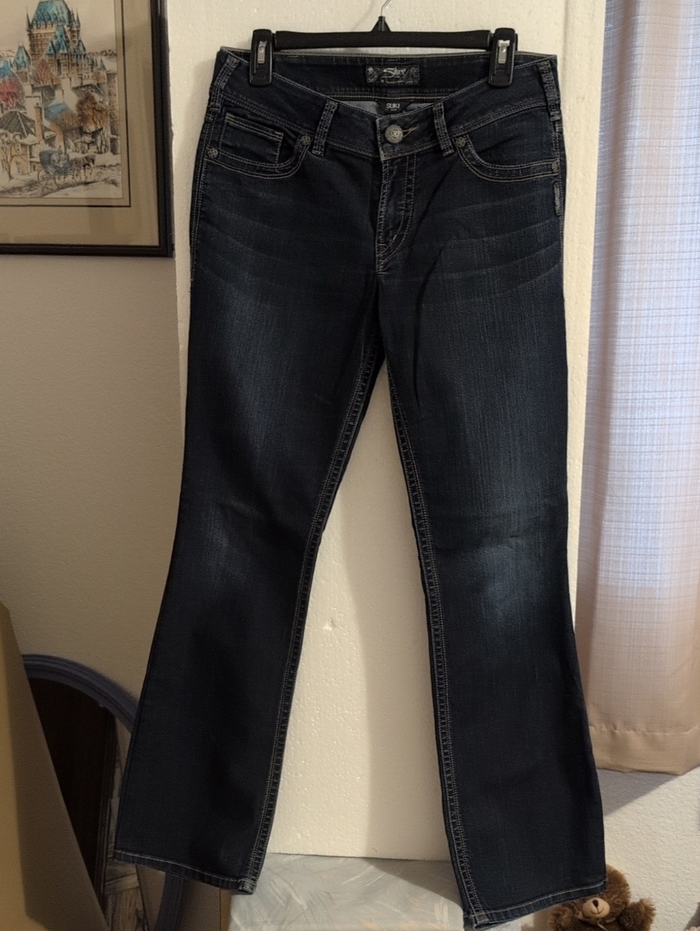 Womens Dark Wash Bootcut Jeans - Unknown Brand